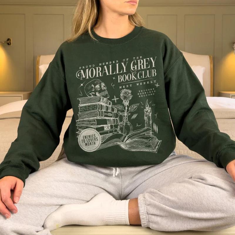 Vintage Morally Grey Book Club Sweatshirt, Dark Romance Shirt, Booktok Shirt, Bookish Merch, Book Lover Gift, Spooky Season Sweatshirt