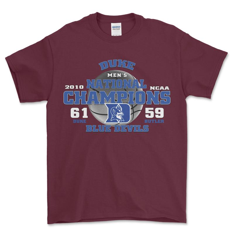2010 Duke NCAA National Champions T-Shirt, graphic vintage sports tees for men