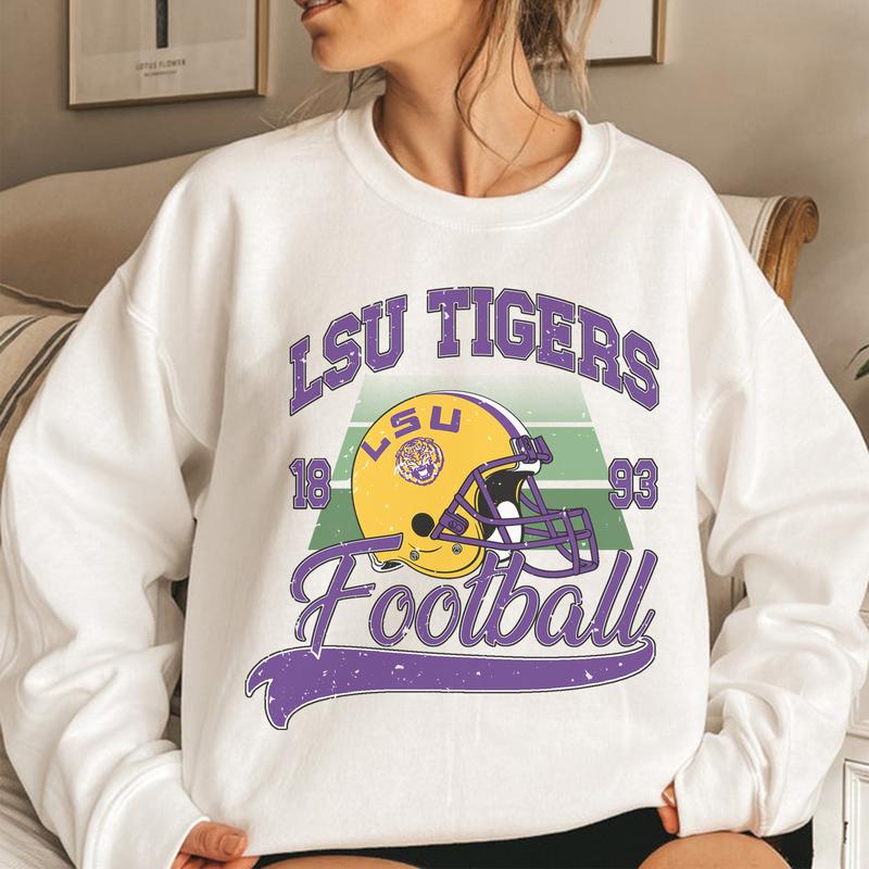 LSU Tigers NCAA Football Unisex Sweatshirt, Vintage Louisiana State University Shirt, Classic Sport Collection, Gift for Fans, Men, Women