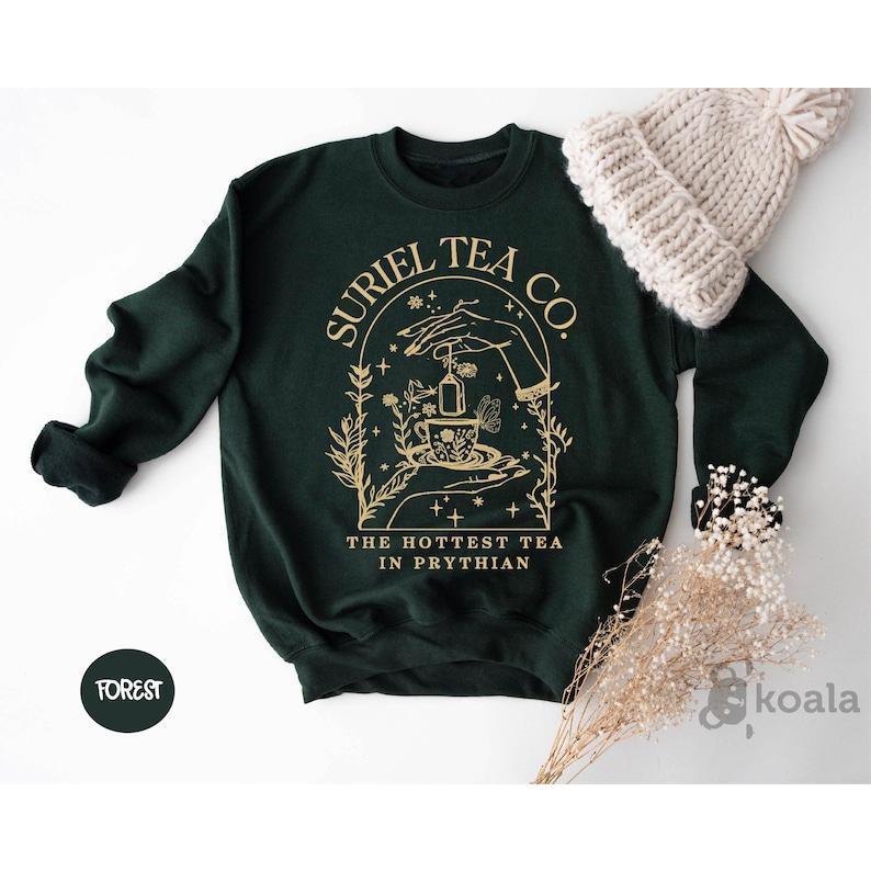 Suriel Tea Co Comfort Sweatshirt, Retro Bookish Sweatshirt, A Court Of Thorns and Roses Sweater, Acotar Sweatshirt, Sarah J Maas Sweatshirt