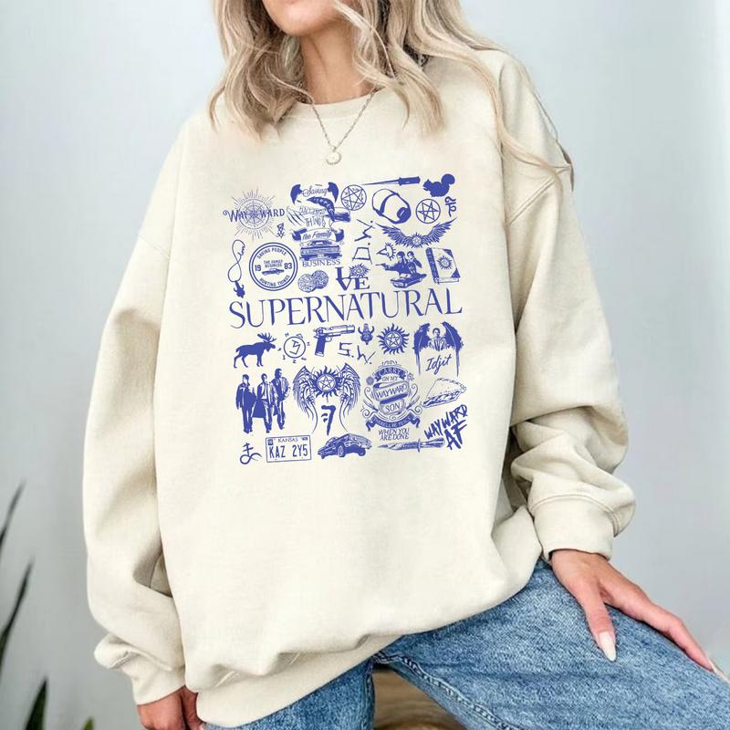 Supernatural T Shirt, Supernatural Vintage T Shirt, Gift For Woman and Man Unisex T-Shirt Sweatshirt Hoodie Casual Cotton