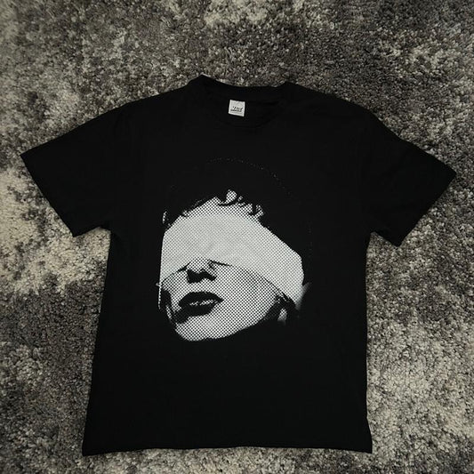 PURPOZ See-No-Evil T-Shirt - Double Sided, Cotton Crewneck Collar Crewneck Collar