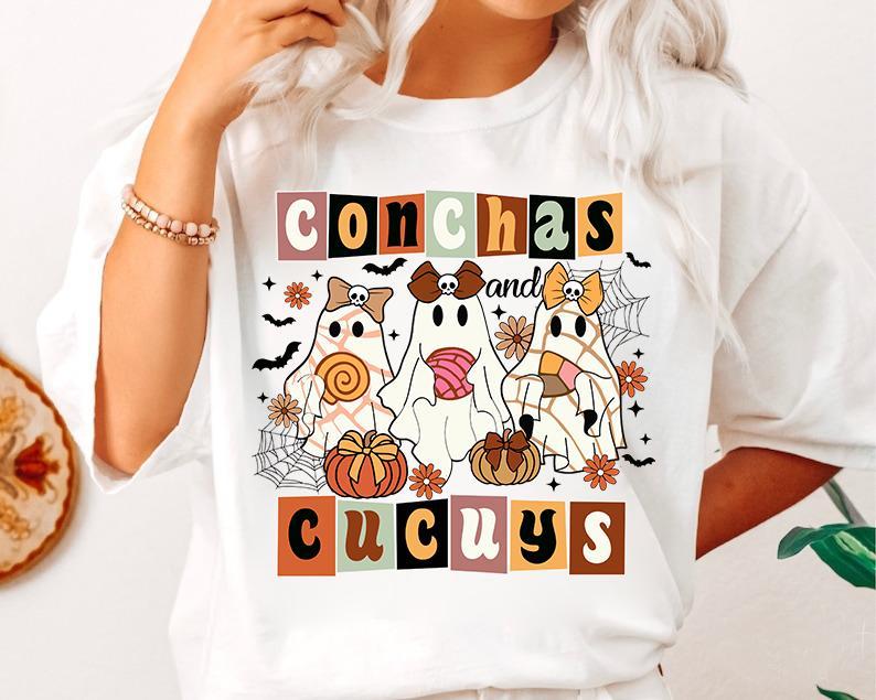 Conchas and Cucuys Shirt, Pantasmas Shirt, Ghost Shirt, Spanish Halloween Shirt, Spooky Latina Shirt, Mexican Conchas Shirt, Regalos Es Espanol