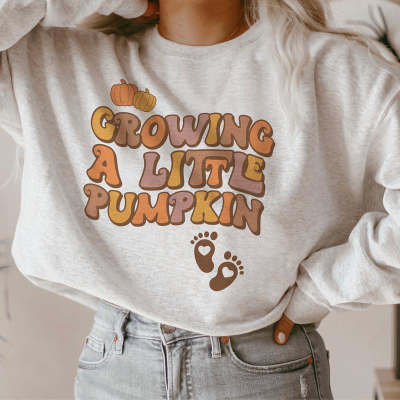 Growing A Little Pumpkin Sweatshirt Fall Maternity Sweater Pregnancy Thanksgiving Shirt Fall Pregnancy Announcement Gift Pregnancy Reveal