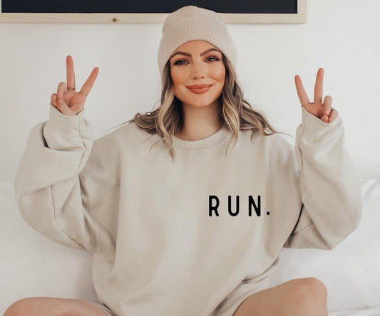 Run Sweatshirt, Minimalist Running Sweatshirt, Running Crewneck, Runner Gift, Marathon Gift, , Running Clothes, Marathon Shirt,Runner