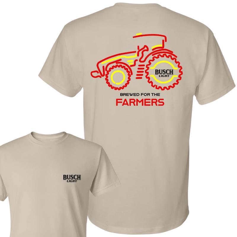 Busch Light Farmers Red Tractor 2 Sided T-shirt, Busch Light T shirt Full Color For Men And Women