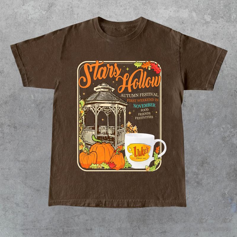 Stars Hollow Connecticut 1779 Shirt, Gilmore Girls Shirt, Autumn T-shirt, Lukeâ€™s Diner Tee, Full Color, For Men, For Women
