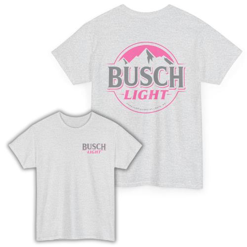 Both Sides Printed Unisex Neon-Pink Busch Light  T-Shirt