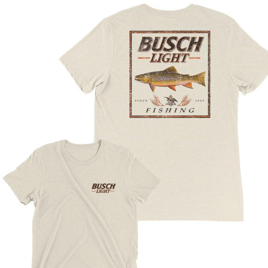 Busch Light Beer , BUSCH LIGHT FISHING TROUT T-SHIRT,  Casual Graphic Round Neck T-shirt for Summer, Fashion Top for Daily Wear