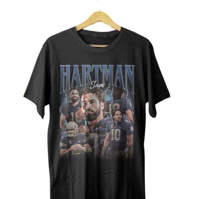Sam Hartman Shirt American Football Player Graphic Tee Classic Cotton Fabric Jersey Menswear Top