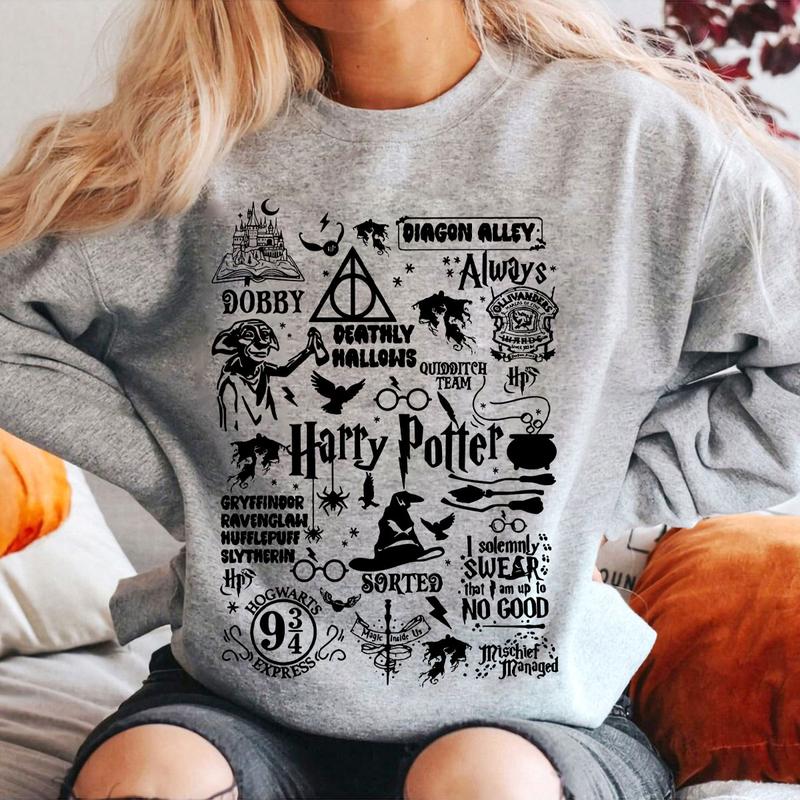 Vintage Wizard World HP Sweatshirt, Hogwarts Shirt
