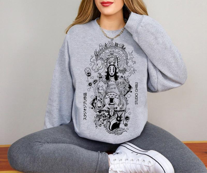 Ghibli Studio Sweatshirt T-Shirt, Ghibli Studio World Shirt, Howls Moving Castle Shirt, Spirited Away, Ghibli Studio Shirt, Hayao Miyazaki, My Neighbo