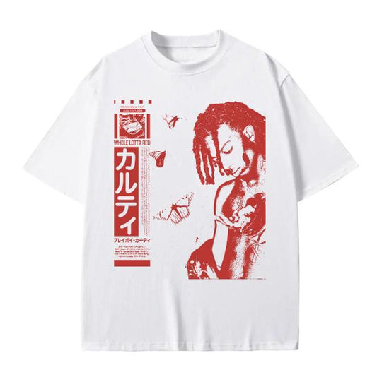 Limited Playboi Carti T-shirt - Whole Lotta Red Tee - Opium Tee Cotton Menswear