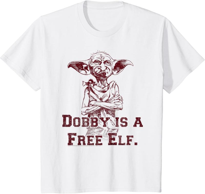 Kids Harry Potter Dobby Is A Free Elf Sketch T-Shirt