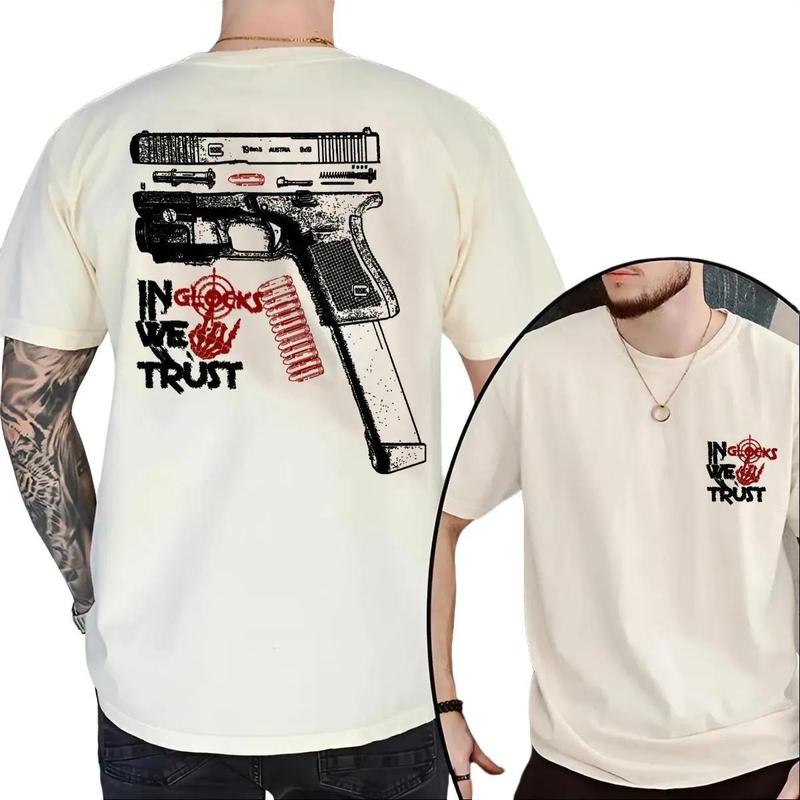 In Glock We Trust Bone Hand Halloween 2 Side T-shirt,Glock Halloween Tee,Bone Hand Halloween Glock Shirt, For Her For Him