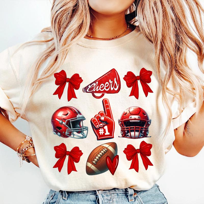 Coquette Football Shirt, Football Cheer Shirt, Football Mom Shirt, School Spirit T Shirt, Game Day Shirt, Touch Down Season, Football Bow