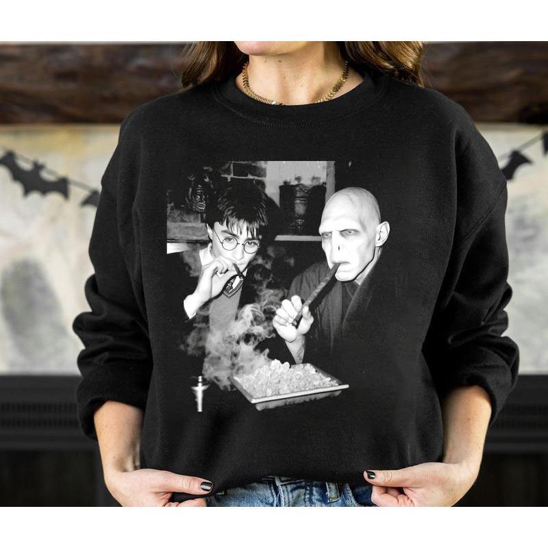 Vintage Harry Potter And Volrt Smoking T- shirt, Wizard House Christmas Birthday Gift, Potter Halloween Shirt, Gift for Halloween and Christmas Womens