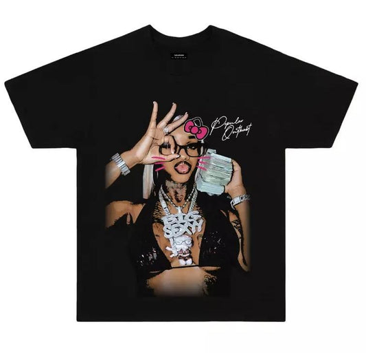 Sexy Red Kitty Tee - Pink Big Face Cute Graphic Shirt