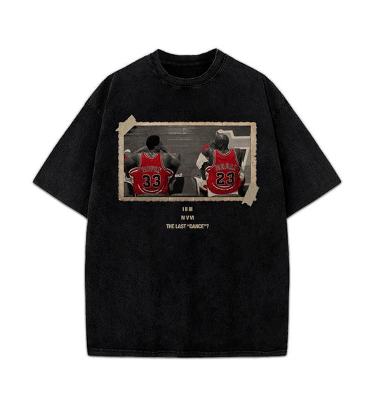 Chicago The Last Dance Vintage Michael Jordan & Scottie Pippen T-Shirt Crewneck Cotton