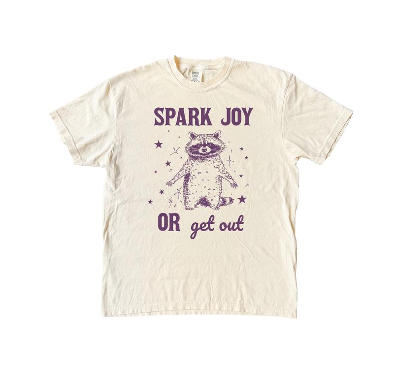 Spark Joy Or Get Out Shirt, Raccoon Comfort Colors Shirt Menswear T-Shirt