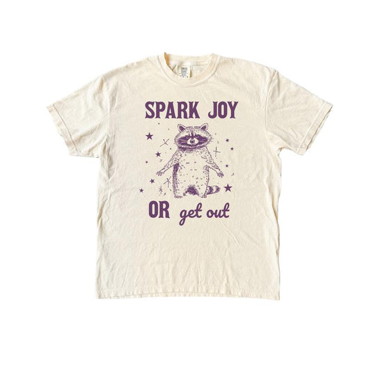 Spark Joy Or Get Out Shirt, Raccoon Comfort Colors Shirt Menswear T-Shirt