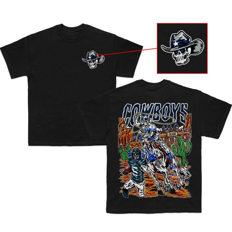 Dallas Football Limited Edition Graphic Cow boys T-Shirt, Heavy Cotton, Men's & Women's Top, American Football Merch, Deadman's Football, Menswear & W