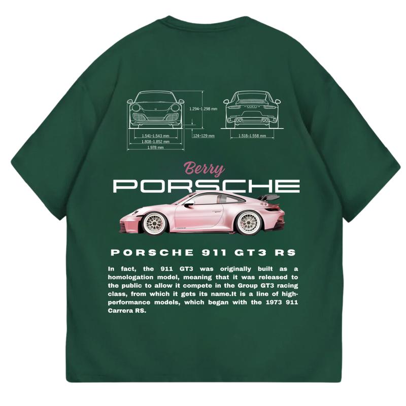 Porsche 911 GT3 RS Pink Bery II T-Shirt, Unisex, Menswear, Street Racing Shirt, Car Shirt, Boyfriend Gift