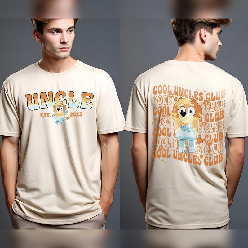 Bluey Cool Uncles Club T-Shirt, Radley Heeler Shirt, Bluey Adult Tee, Bluey Family Shirt, Mens Bluey Shirt, Bluey Uncle Gift, New Uncle Shirt