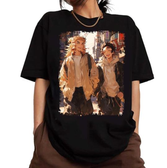 Rengokuu and Tanjiroo Shirt, Animee Shirt Sweatshirt Hoodie Unisex