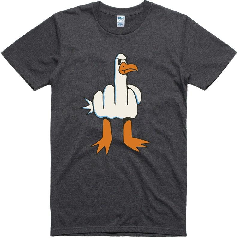 Men's Funny T-Shirt Rude Seagull Cotton Unisex T-Shirt  Menswear Streetwear Tshirt