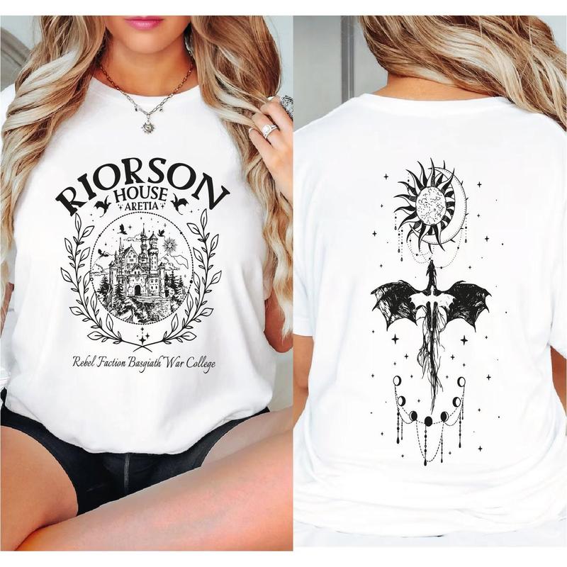 Purchase the Violet Sorrengail Bookish Gifts CRT060, which consists of the Xaden Riorson House 2-Sided Shirt, an Iron Flame TShirt, and the Dragon Rid