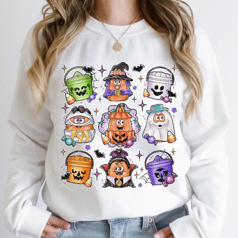 Halloween Chicken Nuggets Sweatshirt, 90s Retro Halloween Shirt, Spooky Nugget Crewneck
