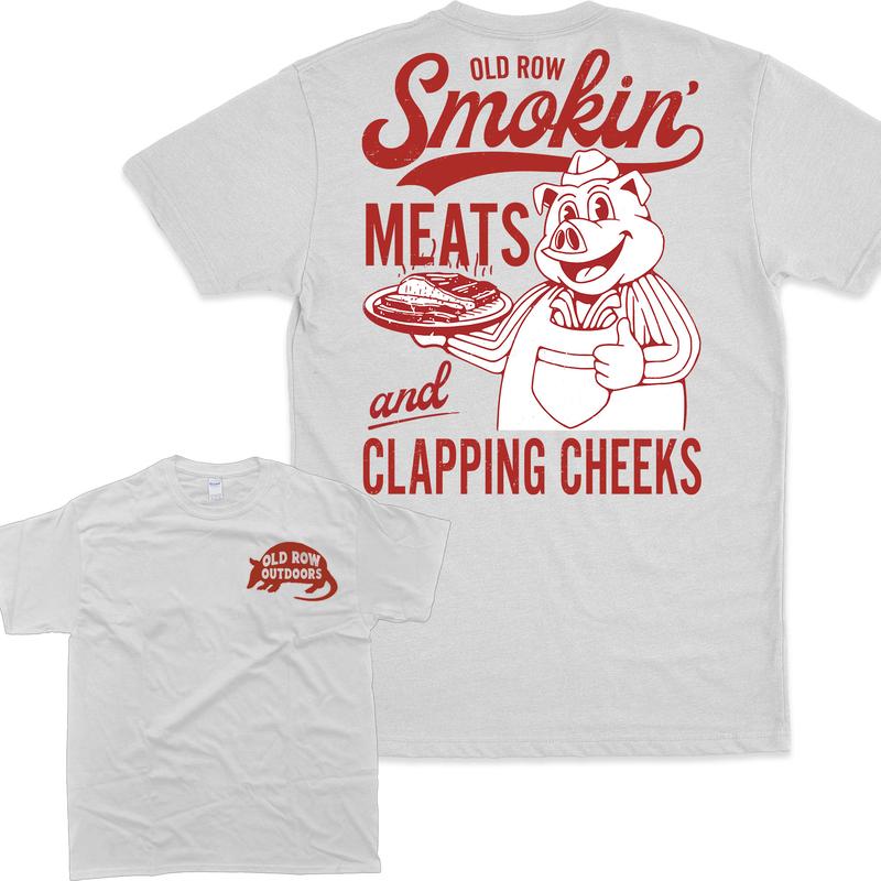 [Sale Up To 60%] Old Row The Smokin' Meats and Clapping Cheeks Graphic Tee, Graphic T-Shirt, Vintage Style, Retro Outfit, For Men, For Women