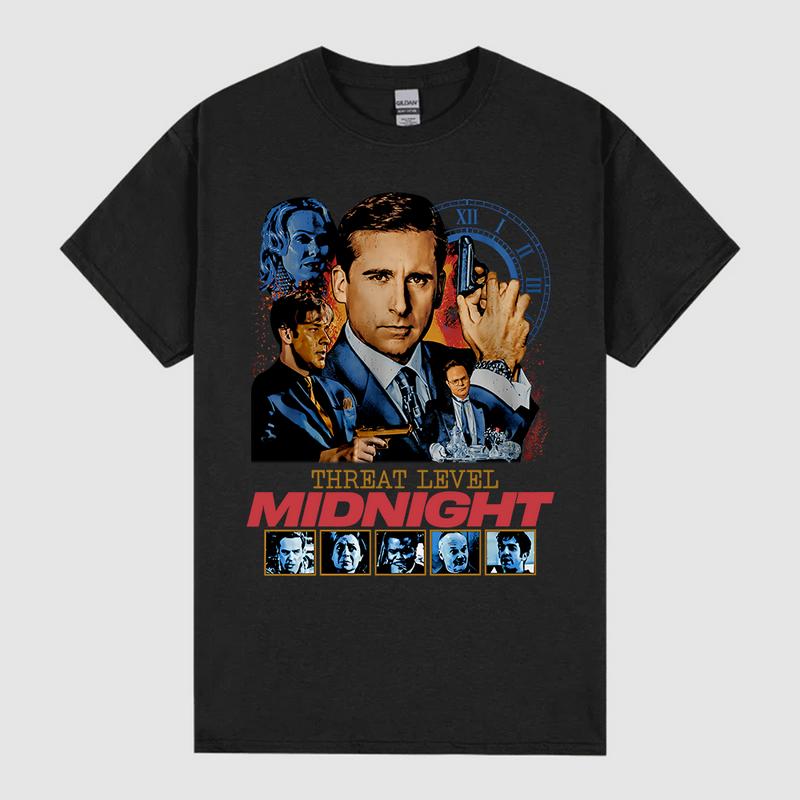 The Office Threat Level Midnight Vintage Shirts, Cotton Unisex T-Shirt, Crew Neck, Size S- 3XL, Menswear Top, Womenswear Top Underwear Streetwear