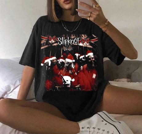Slipknot christmas Unisex Tee Classic Rock Band Cotton Tshirt