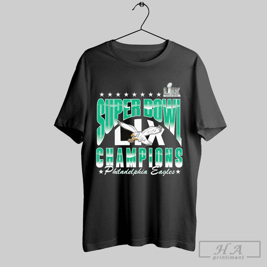 Philadelphia Eagles 2025 Super Bowl Lix Champions Upper Logo T Shirt
