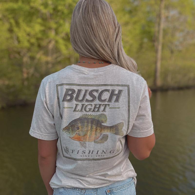 BUSCH LIGHT, BEER, BUSCH LIGHT FISHING BLUEGILL T-SHIRT, For Men, For Women, Casual Graphic Round Neck T-shirt for Summer, Fashion Men's Top for Daily