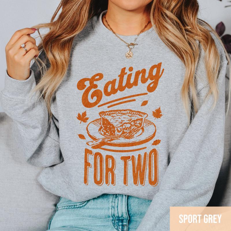 Eating for Two Pregnancy Announcement Shirt, Pregnancy Reveal, Fall Baby announcement Shirt, Fall Maternity Shirt