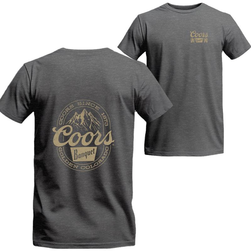 Coors Banquet Mountain Logo Front and Back Print T-shirt V2, Coors Short Sleeve Tee, Unisex Shirt, Menswear Top, beer shirt, drinking shirt