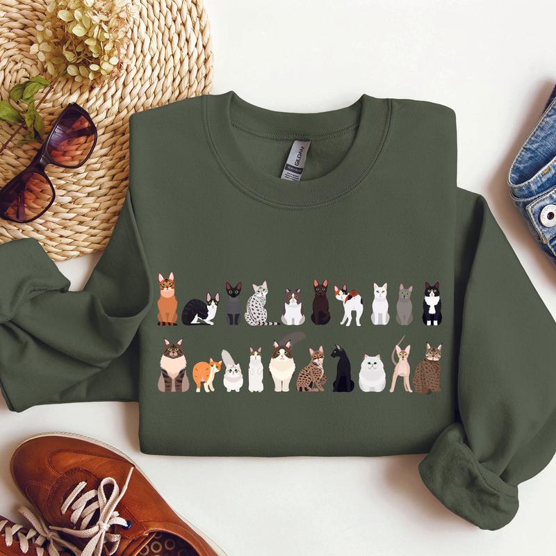 Cat Breeds Animal Lover Sweatshirt