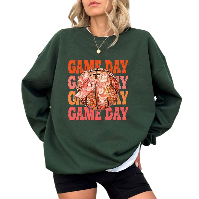 Coquette Basketball Sweatshirt, Basketball Bow Sweatshirt Unisex Classic Cotton