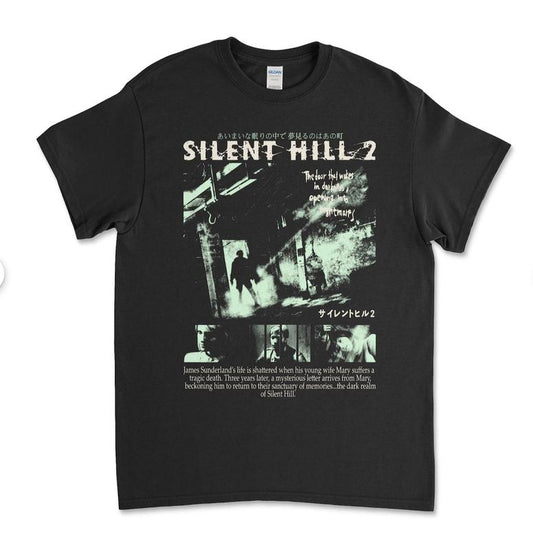 Silent Hill 2 Videogame Black Retro Gaming T-Shirt Tee Menswear Top Underwear Tshirt Streetwear Man Tropical Crewneck Shortsleeve Round Neck Casual