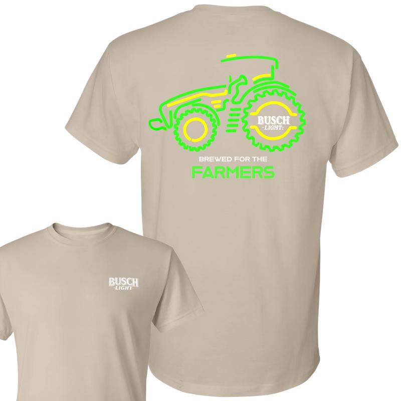 Busch Light Farmers Tractor 2-sided T-shirt, Busch Light T shirt Full Color For Men And Women