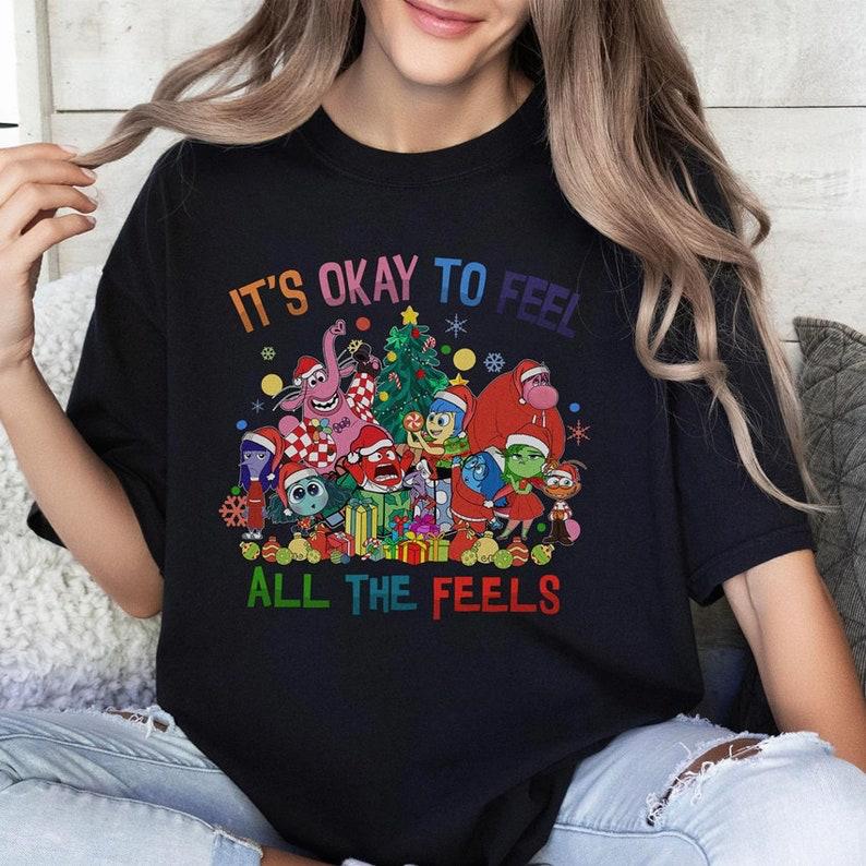 Inside Out It's Okay To Feel All The Feels Christmas Shirts, Custome Inside Out Mental Health Christmas Sweatshirt T-shirts Hoodie, Christmas Gifts