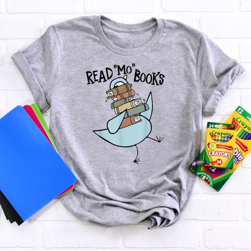 Teacher Library Read Mo Books Pigeon Reading Library Shirt, Piggie Elephant Pigeons Shirt, Children Books Gift, Elementary Teacher, Children's Charact