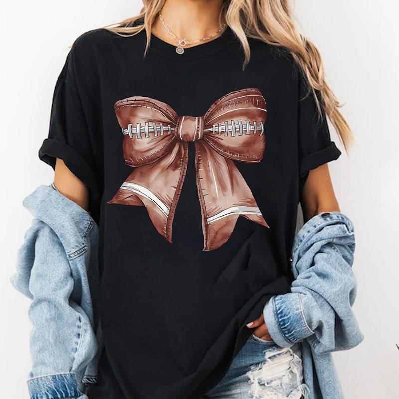 Coquette Football Shirt, Fall Football Season, Fall Graphic Tee, Autumn Shirt, Game Day Shirt, Touchdown Season, Football Mom, Women Tee