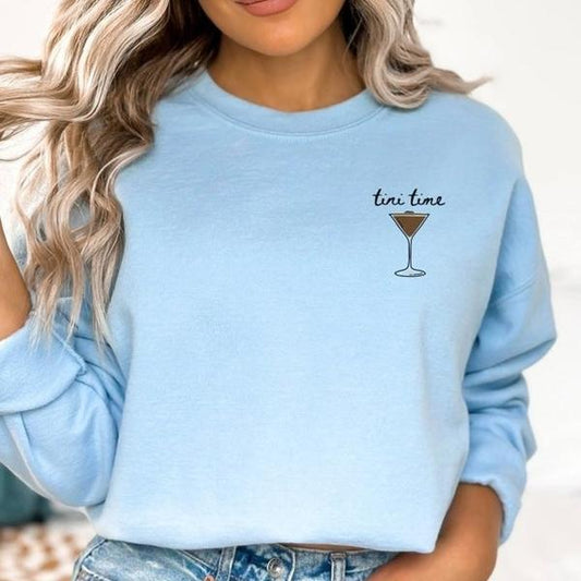 Espresso Martini Sweatshirt, Tini Time Shirt, Minimalist sweatshirt, Martini Lover Gift, Gift for Friend,  Cocktail Apparel, Espresso Martini, Girly G