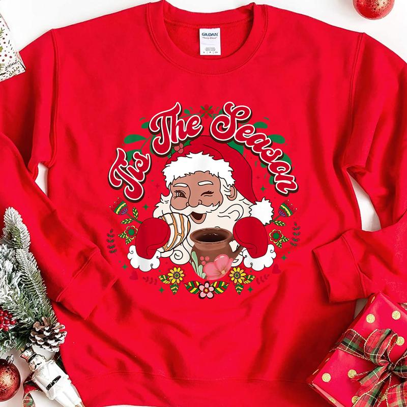 Mexican Christmas Tis The Season Santa Claus Pan Dulce T-Shirt