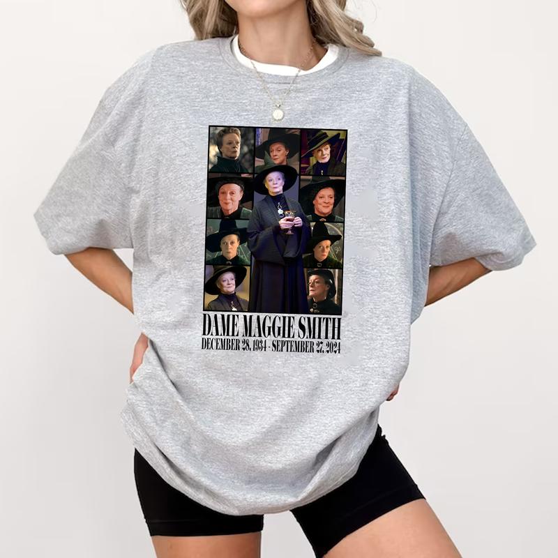 HP Rest In Peace McGonagall Professor Unisex Sweatshirt Hoodie Shirt Cotton Relaxed Fit, Dame Maggie Smith T-Shirt, Harry Tee