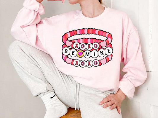 Valentine Be Mine TshirtSweatshirtHoodie, Valentine Friendship Bracelet Tshirt, Valentine 2025 Shirt